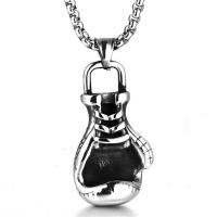 Collana in acciaio inossidabile, 316L acciaio inox, Guantoni da boxe, lucido, gioielli di moda & per l'uomo, colore originale, 44x25mm, Lunghezza Appross. 23.62 pollice, Venduto da PC