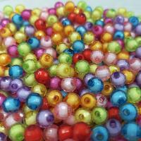 Bead i Bead Akryl perler, Runde, du kan DIY & facetteret, blandede farver, 8mm, Ca. 100pc'er/Bag, Solgt af Bag