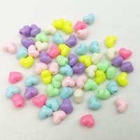 Grânulos acrílicos de cor sólida, acrilico, Coração, DIY, cores misturadas, 10x10mm, Aprox 100PCs/Bag, vendido por Bag