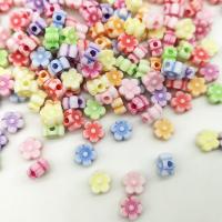 Grânulos de jóias de acrílico, acrilico, Flor, DIY, cores misturadas, 10mm, Aprox 100PCs/Bag, vendido por Bag