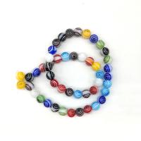 Χάντρες Lampwork, Γυάλινα, Γύρος, DIY & διαφορετικό μέγεθος για την επιλογή, μικτά χρώματα, Περίπου 100PCs/τσάντα, Sold Με τσάντα