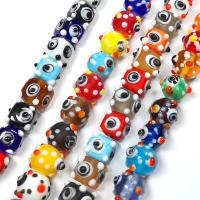 Evil Eye Lampwork Beads Millefiori Lampwork DIY & smooth & frosted 10mm Sold By PC