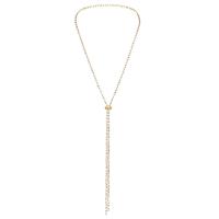 Collier de bijoux en acier inoxydable, Acier inoxydable 304, avec cristal, bijoux de mode & pour femme, plus de couleurs à choisir, 2mm, Longueur Environ 39.37 pouce, Vendu par PC