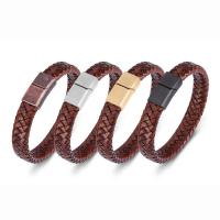 PU cavo bracciali, with 316L acciaio inox, Vintage & lunghezza differente per scelta & unisex, nessuno, 12x6mm, Venduto da PC