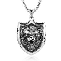 Pendentifs en titane, Acier titane, lion, poli, DIY & pour homme & noircir, couleur originale, 34x53mm, Vendu par PC