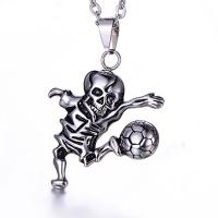 Titanium Steel Pendants Skull polished vintage & DIY & for man & blacken original color Sold By PC