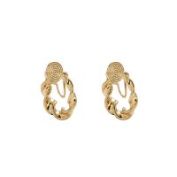 Brass Stud Earring Donut real gold plated fashion jewelry & for woman golden nickel lead & cadmium free Sold By Pair