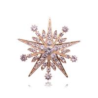 Rhinestone Broche, Zinc Alloy, forgyldt, for kvinde & med rhinestone, flere farver til valg, 67.60x67.60mm, Solgt af PC