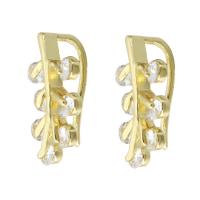 Cubic Zirconia Micro Pave Brass Earring gold color plated fashion jewelry & micro pave cubic zirconia & for woman golden Sold By Lot