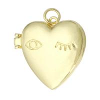 Ottone Ciondoli Locket, Cuore, placcato color oro, gioielli di moda & per la donna, dorato, 22x21x6mm, Foro:Appross. 3mm, 10PC/lotto, Venduto da lotto