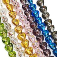 Handgemaakte Lampwork Beads, Hart, DIY, meer kleuren voor de keuze, 15x15mm, Ca 100pC's/Bag, Verkocht door Bag