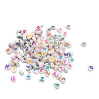 Alphabet Acrylic Beads Heart DIY & enamel mixed colors Approx Sold By Bag