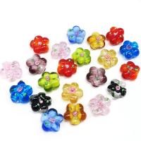 Silver Foil Lampwork, met Zilver folie, Bloem, DIY & glazuur, meer kleuren voor de keuze, 15mm, Ca 100pC's/Bag, Verkocht door Bag