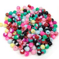 Grânulos de jóias de acrílico, acrilico, Roda, DIY & esmalte, cores misturadas, 8mm, Aprox 100PCs/Bag, vendido por Bag