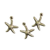 Sinc Alloy Pendants, Starfish, dath airgid antique plátáilte, DIY, nicil, luaidhe & caidmiam saor in aisce, 18.40x14.40x2mm, Díolta De réir PC