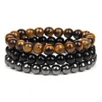 Gemstone Bracciali, Pietra naturale, Cerchio, tre pezzi & gioielli di moda & materiali diversi per la scelta & unisex, nessuno, 8mm, Lunghezza 19 cm, Venduto da set