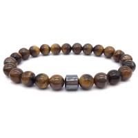 Gemstone Bracelets Natural Stone with Hematite Round fashion jewelry & Unisex Length 19 cm Sold By PC