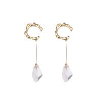 Boucles d'oreilles cristal, laiton, avec cristal, Irrégulière, Placage, bijoux de mode & pour femme, plus de couleurs à choisir, protéger l'environnement, sans nickel, plomb et cadmium, 11x52mm, Vendu par paire