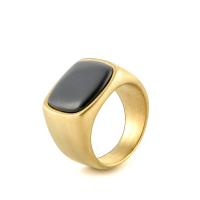 Anillo de dedo de Titantium Acero, Partículas de acero, con Piedra natural, diverso tamaño para la opción & para hombre, más colores para la opción, Vendido por UD