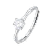 Zircon cubique Micro Pave Sterling Silver Rings, Argent sterling 925, Plaqué de platine, Réglable & pavé de micro zircon & pour femme, couleur originale, Vendu par PC