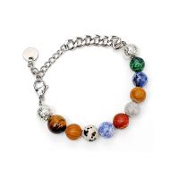 Gemstone Náramky, 304 Stainless Steel, s Přírodní kámen, módní šperky & unisex, více barev na výběr, Délka Cca 5.5-9 inch, Prodáno By PC