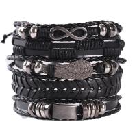 Rindsleder Armband, Kuhhaut, mit Zinklegierung, Flügelform, 5 Stück & unisex, Länge ca. 5.5-6.7 ZollInch, verkauft von PC