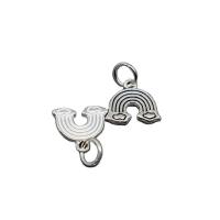 925 Sterling Silver κρεμαστό κόσμημα, Ουράνιο τόξο, DIY, περισσότερα χρώματα για την επιλογή, 12x10mm, Sold Με PC