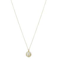 Collier d'acier titane, avec Oeil de chat, bijoux de mode & pour femme & avec strass, doré, Longueur Environ 18.46 pouce, Vendu par PC