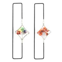 Natural Stone Bookmark with Elastic Thread & Brass & Zinc Alloy Rhombus silver color plated tree of life design & hollow nickel lead & cadmium free 45mm Length Approx 31 cm Sold By PC