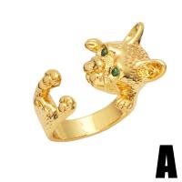 Cubique anneau en laiton Circonia Micro Pave, Placage de couleur d'or, styles différents pour le choix & pavé de micro zircon & pour femme, doré, protéger l'environnement, sans nickel, plomb et cadmium, 19mm, Vendu par PC