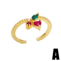 Cubi Circonia Micro Pave anello in ottone, placcato color oro, stili diversi per la scelta & Micro spianare cubic zirconia & per la donna, colori misti, assenza di nichel,piombo&cadmio, 11mm, Venduto da PC