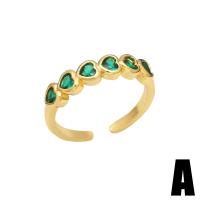 Cubi Circonia Micro Pave anello in ottone, placcato color oro, stili diversi per la scelta & Micro spianare cubic zirconia & per la donna, verde, assenza di nichel,piombo&cadmio, 8mm, Venduto da PC