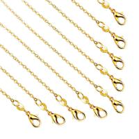 Zinc Alloy Halskæde Chain, forgyldt, du kan DIY, flere farver til valg, nikkel, bly & cadmium fri, Længde 17.72 inch, Solgt af PC