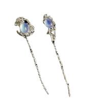 Zinc Alloy Oorbellen, met Sea Opal, Onregelmatige, silver plated, mode sieraden & voor vrouw, zilver, nikkel, lood en cadmium vrij, 83mm,75mm, Verkocht door pair