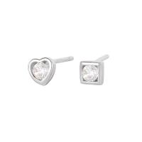 Cubic Zirconia micro pavimenta Sterling Silver Earring, 925 sterline d'argento, Irregolare, placcato, Micro spianare cubic zirconia & per la donna, nessuno, 5x5mm, Venduto da PC