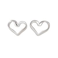 Sterling Silver Jewelry orecchino, 925 sterline d'argento, Cuore, placcato, per la donna & cavo, nessuno, 10x8mm, Venduto da PC