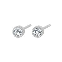 Cubic Zirconia Micro Pave Sterling Silver Earring 925 Sterling Silver plated micro pave cubic zirconia & for woman Sold By PC