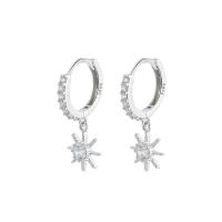 Cubic Zirconia micro pavimenta Sterling Silver Earring, 925 sterline d'argento, placcato, Micro spianare cubic zirconia & per la donna, nessuno, 20x11mm, Venduto da coppia