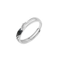 Sterling Silber Schmuck Fingerring, 925er Sterling Silber, platiniert, Einstellbar & Epoxy Aufkleber, keine, verkauft von PC