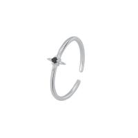 Zircon cubique Micro Pave Sterling Silver Rings, Argent sterling 925, Plaqué de platine, Réglable & pavé de micro zircon & pour femme, blanc, Vendu par PC