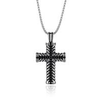 Jewelry Cruach dhosmálta muince, 304 Cruach dhosmálta, Cross, unisex & le rhinestone, Fad Thart 20.07 Inse, Díolta De réir PC