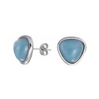 Gemstone Oorbellen, 304 roestvrij staal, met Natuursteen, verschillende materialen voor de keuze & voor vrouw, meer kleuren voor de keuze, 12.50x7mm, Verkocht door pair