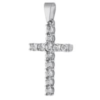 Pendants Cruach Cross dhosmálta, 316 Cruach dhosmálta, snasta, jewelry faisin & DIY & unisex & le rhinestone, dath bunaidh, 23x38x4mm, Poll:Thart 4.5mm, 10ríomhairí pearsanta/Lot, Díolta De réir Lot