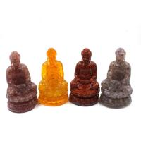 Buddhistiske gave dekoration, Natursten, med Resin, Buddha, forskellige materialer til valg, flere farver til valg, 65x65x108mm, Solgt af PC