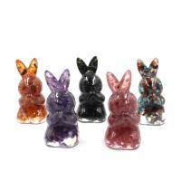 Fashion Decoration Natural Stone with Resin Rabbit Sold By PC