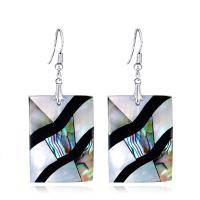 Shell Drop Earring Rectangle for woman multi-colored Sold By Pair