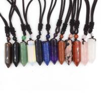 Natural Gemstone Necklace Nylon Cord with Gemstone & Unisex Length Approx 27.56 Inch Sold By PC