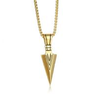 Collier d'acier titane, triangle, bijoux de mode & unisexe, plus de couleurs à choisir, 17x55x4mm, Longueur Environ 45 cm, Vendu par PC