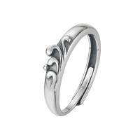 925 Sterling Silver Finger Rings Adjustable original color Sold By PC