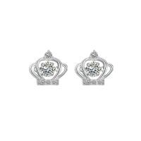 Cubic Zirconia Micro Pave Sterling Silver Náušnice, 925 Sterling Silver, micro vydláždit kubické zirkony & pro ženy, více barev na výběr, 10x11mm, Prodáno By PC